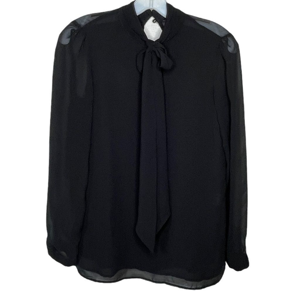 Zara Trafaluc Sheer Black Blouse